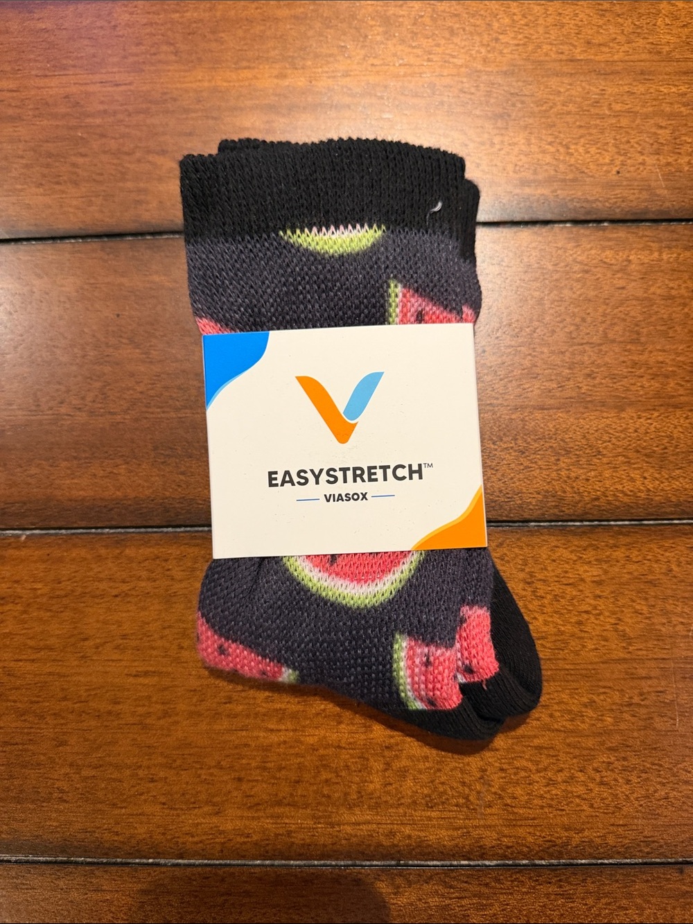 Easystretch Men’s Black Watermelon Crew Socks
